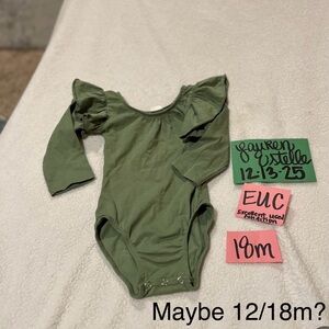 Green Long Sleeve Kids One Piece